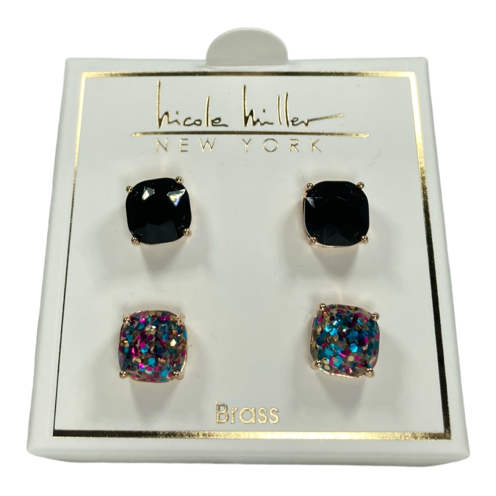 New Nicole Miller New York Post Earrings Two Pairs